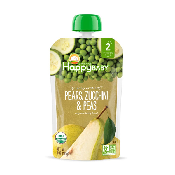 Baby Food & Formula Happy Baby Organics Clearly Crafted Stage 2 Pears, Zucchini & Peas Pouch hero