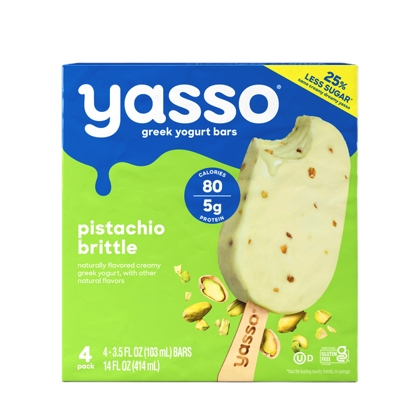 Ice Cream & Ice Yasso Frozen Greek Yogurt Bars Pistachio Brittle Bars hero