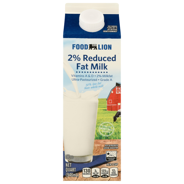 Milk, Soy & Lactose Free Food Lion Milk, 2% Reduced Fat hero