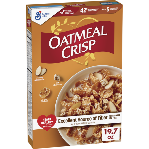 Cereal General Mills Oatmeal Crisp Heart Healthy with High Fiber and Whole Grain Cereal hero