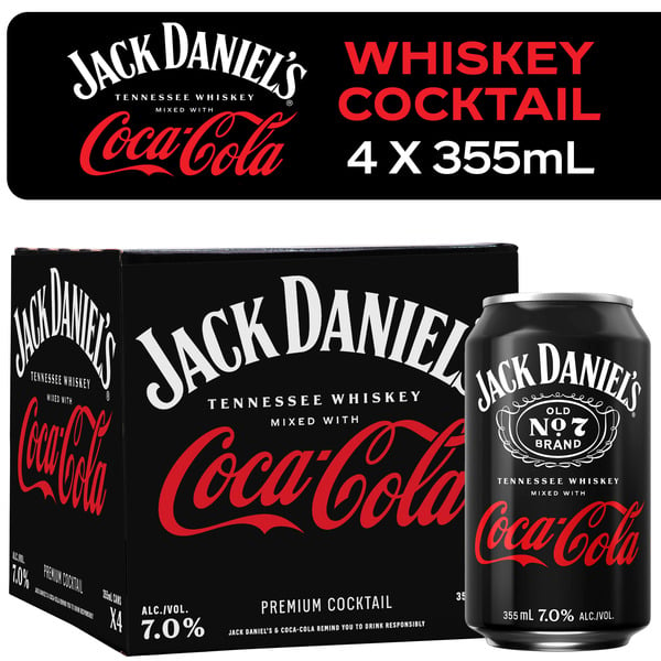 Spirits Jack Daniel's Tennessee Whiskey and Coca-Cola Ready to Drink Whiskey Cocktail hero