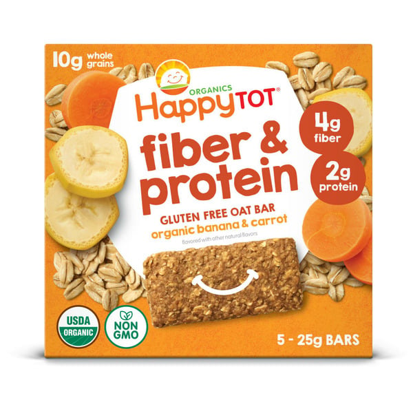 Baby Food & Formula Happy Tot Organics Fiber & Protein Gluten Free Oat Bar Organic Bananas & Carrots hero