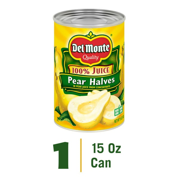 Canned Fruit & Applesauce Del Monte Pear Halves in 100% Juice, Canned Fruit hero