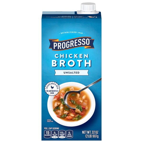 Spices & Seasonings Progresso Broth, Chicken, Unsalted hero