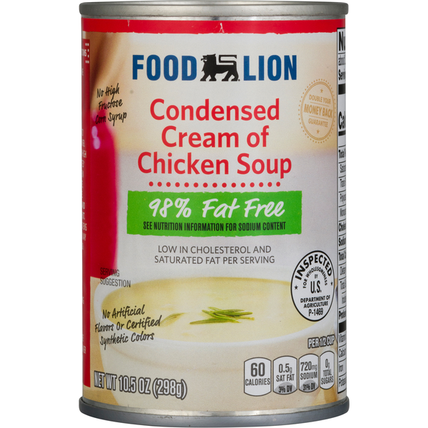 Soup, Broth & Bouillon Food Lion Soup, Cream of Chicken, Condensed hero