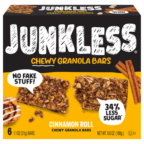 Energy & Granola Bars JUNKLESS Cinnamon Roll Chewy Granola Bars hero