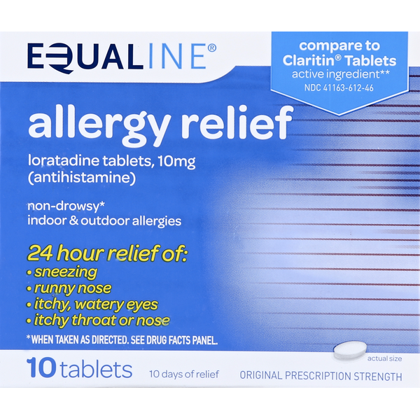 Cold, Flu & Allergy Equaline Allergy Relief, Original Prescription Strength, 10 mg, Tablets hero