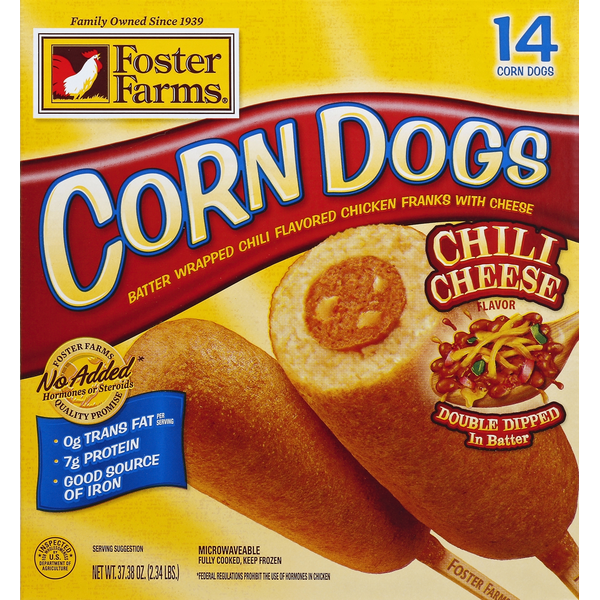 Frozen Appetizers & Sides Foster Farms Corn Dogs, Chili Cheese Flavor hero