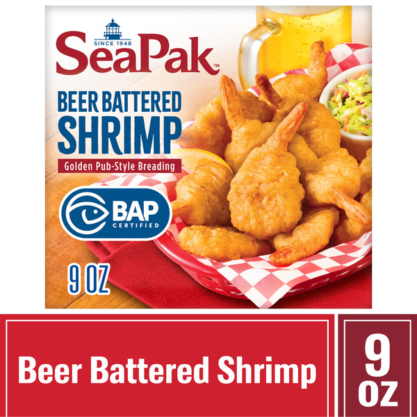 Frozen Meat & Seafood SeaPak Beer Battered Shrimp hero