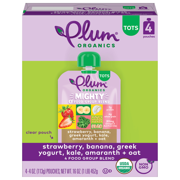 Baby Food & Formula Plum Organics Blends Strawberry Banana, Greek Yogurt, Kale, Oat & Amaranth hero