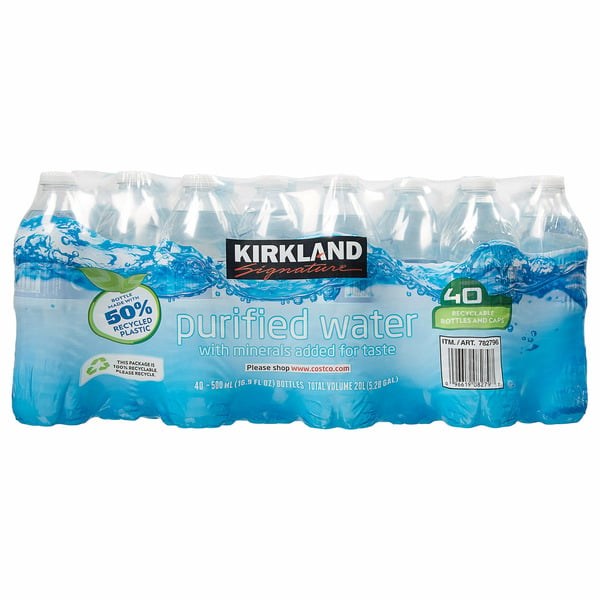 Water Kirkland Signature Kirkland Signature Purified Drinking Water, 16.9 fl oz, 40-count hero