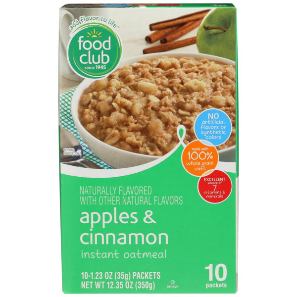 Hot Cereal & Pancake Mixes Food Club Apples & Cinnamon Instant Oatmeal hero