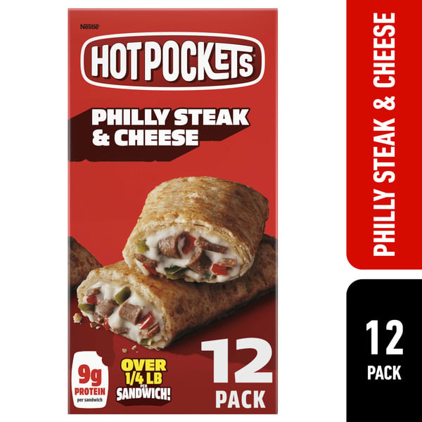 Hot Pockets Philly Steak And Cheese Frozen Sandwiches hero