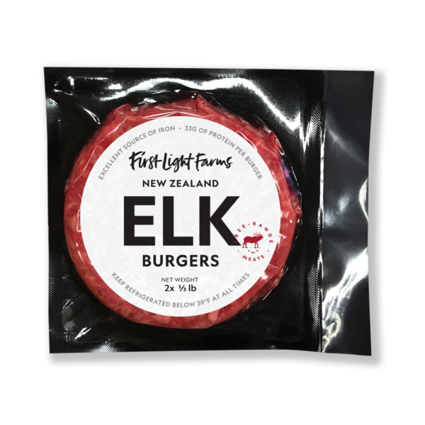 Packaged Meat First Light Farms Pasture-Raised Elk Burgers hero