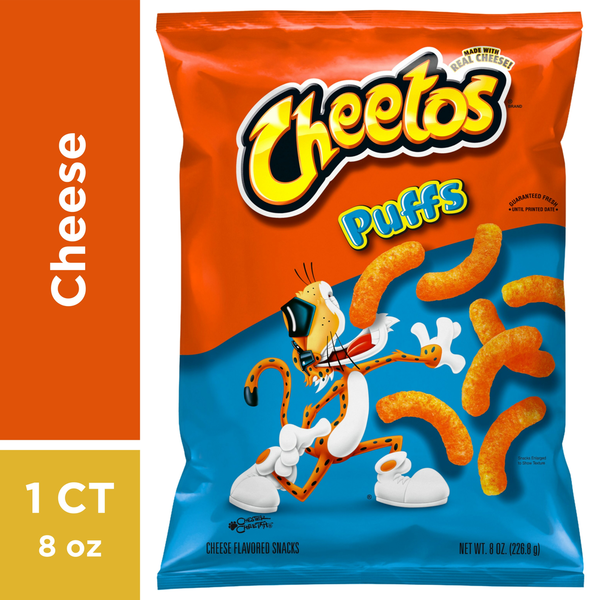 Potato Chips,Tortilla & Pretzels Cheetos Puffs, Cheese Flavored Snacks hero