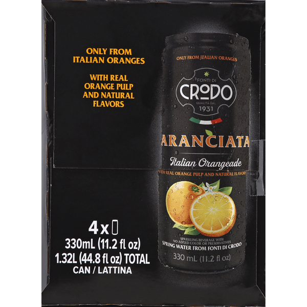 Soft Drinks Fonti di Crodo Italian Orangeade, Aranciata, 4 Pack hero