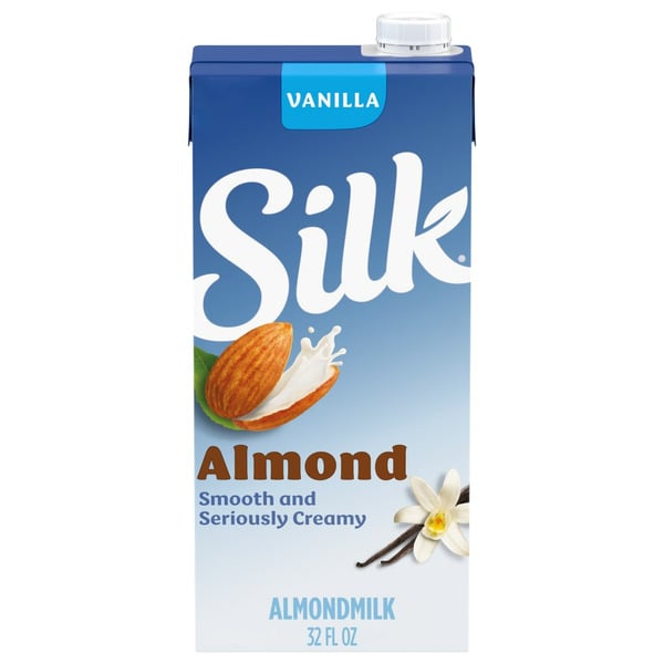 Dairy Free Beverages Silk Vanilla Almond Milk, Shelf Stable, Dairy Free, Lactose Free, Gluten Free hero