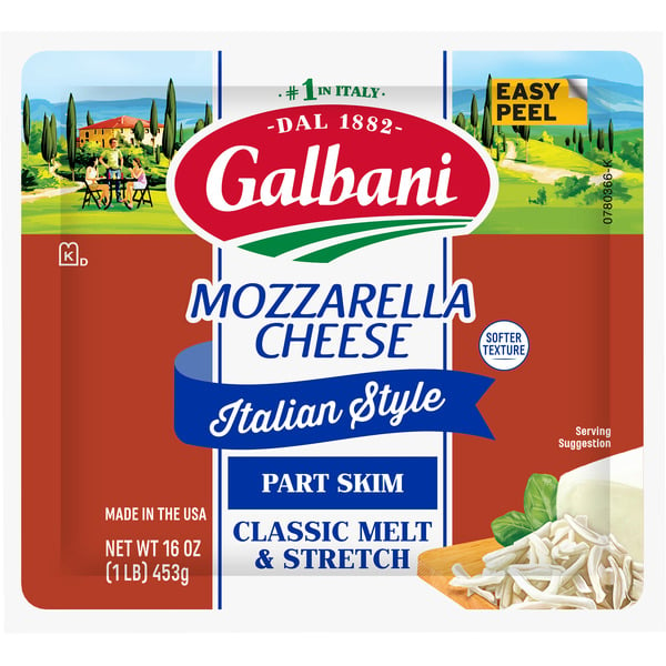 Packaged Cheese Galbani Part Skim Mozzarella Cheese hero