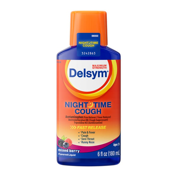 Cold, Flu & Allergy Delsym® Adult Nighttime Cough Liquid hero