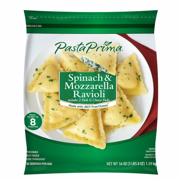 Frozen Appetizers & Sides Valley Fine Foods Spinach & Mozzarella Ravioli (Frozen) club hero