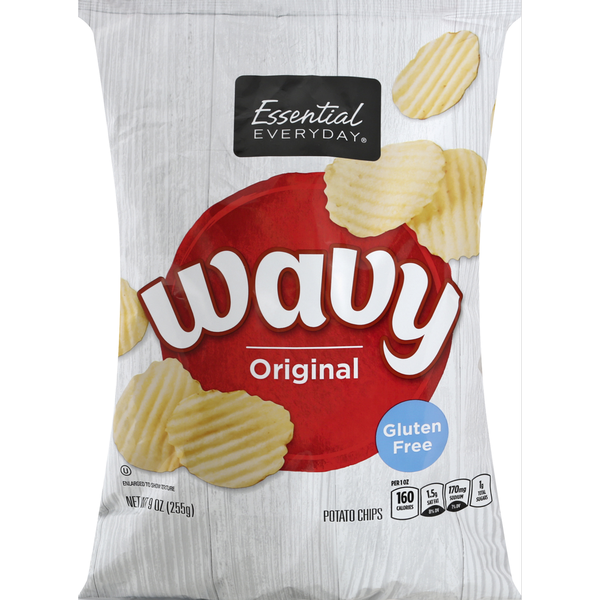 Chips & Pretzels Essential Everyday Potato Chips, Original, Wavy hero