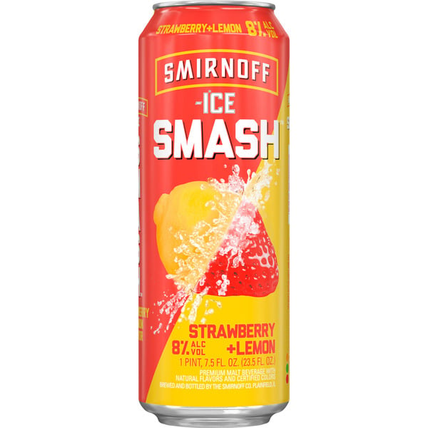 Malt Beverages Smirnoff Ice Smash Strawberry Lemon hero