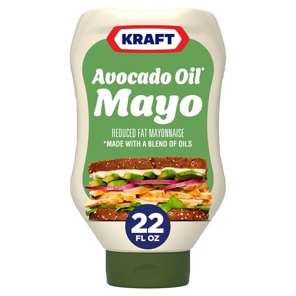 Condiments Kraft Mayo with Avocado Oil Reduced Fat Mayonnaise, Squeeze Bottle hero