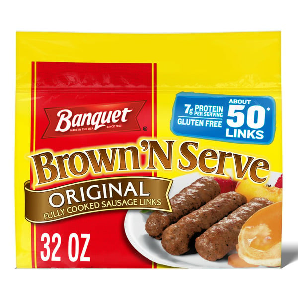 Frozen Breakfast Banquet Brown ‘N Serve Original Fully Cooked Sausage Links hero