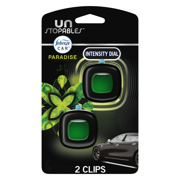 Air Fresheners & Candles Febreze Unstopables Car Air Freshener Vent Clip, Paradise Scent hero