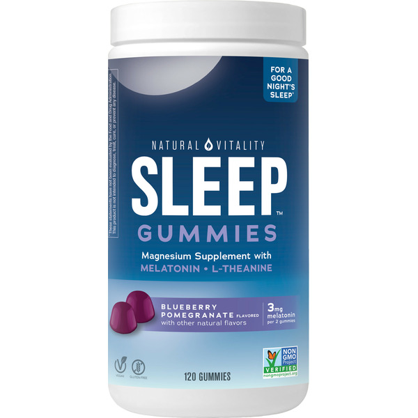 Vitamins & Minerals Natural Vitality SLEEP Blueberry Pomegranate Magnesium Supplement Gummies hero