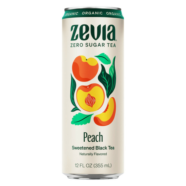 Tea Zevia Zero Sugar Black Tea Peach hero