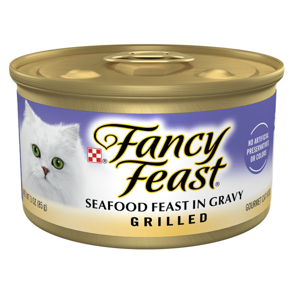 Cat Food Purina Fancy Feast Grilled Wet Cat Food Seafood Feast in Wet Cat Food Gravy hero