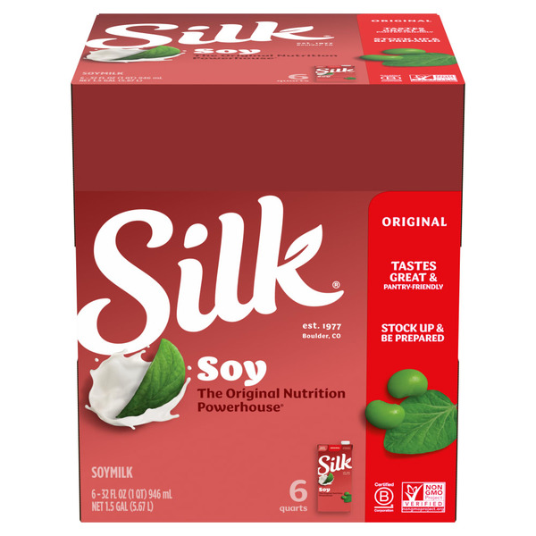 Soy & Lactose-Free Silk Shelf-Stable Original Soy Milk hero