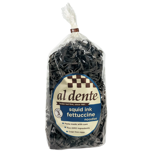 Dry Pasta Al Dente  Squid Ink Fettuccine hero