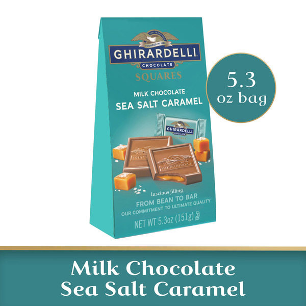 Candy, Chocolate & Gum Ghirardelli Milk Chocolate Sea Salt Caramel Chocolate Squares hero