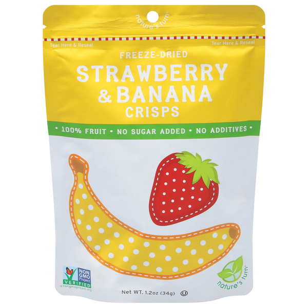 Canned Fruit & Applesauce Nature's Turn Crisps, Strawberry & Banana, Freeze-Dried hero