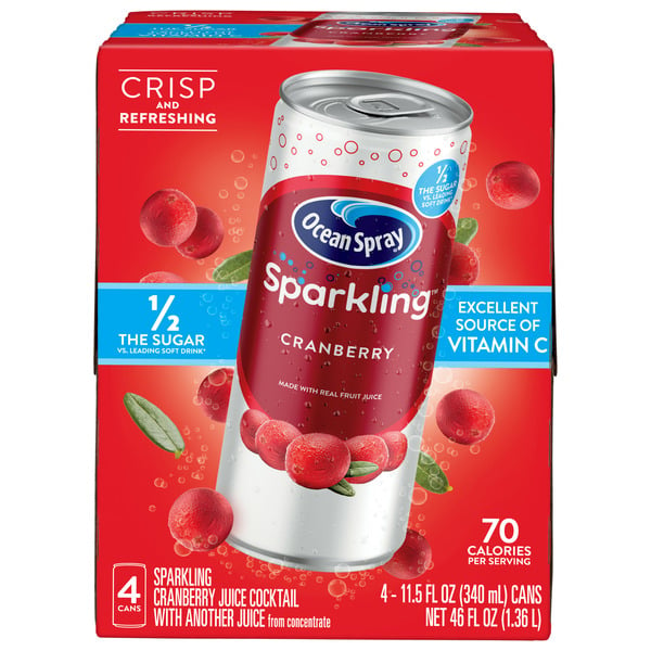 Juice & Nectar (Shelf-Stable) Ocean Spray Sparkling Cranberry Juice Drink hero