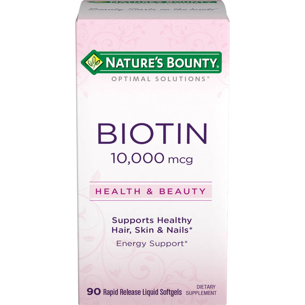 Vitamins & Supplements Nature's Bounty Biotin, 10,000 mcg, Rapid Release Liquid Softgels hero