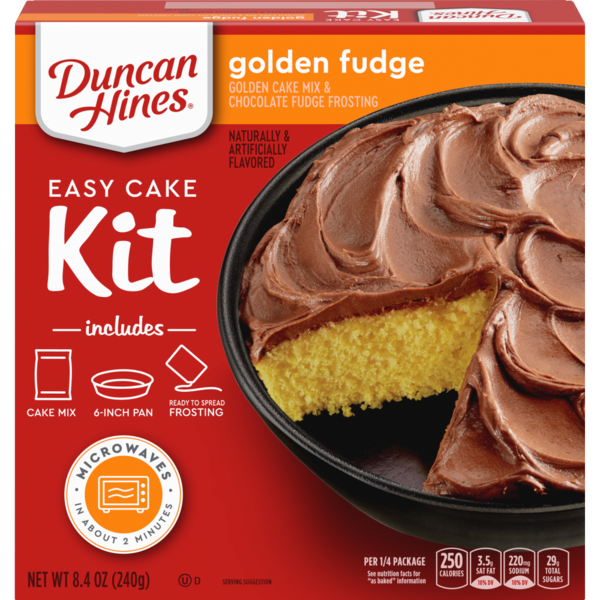 Baking Supplies & Decor Duncan Hines Easy Cake Kit Golden Fudge Cake Mix hero