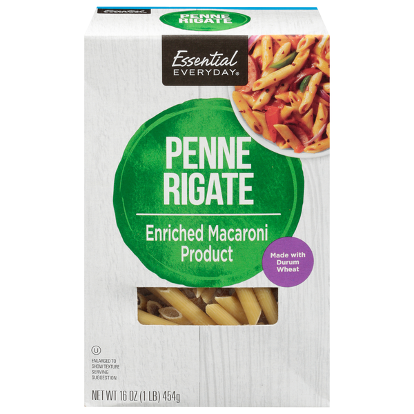 Dry Pasta Essential Everyday Penne Rigate, Enriched hero