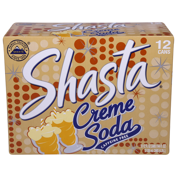 Soft Drinks Shasta Soda, Caffeine Free, Creme hero