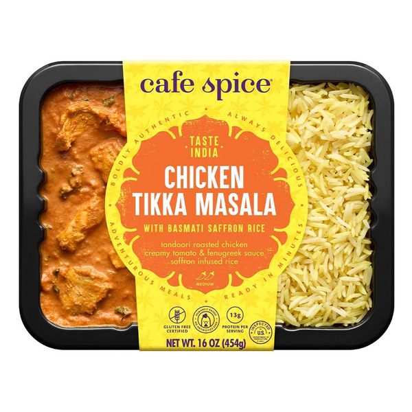 Indian Foods Cafe Spice Chicken Tikka Masala with Saffron Rice hero