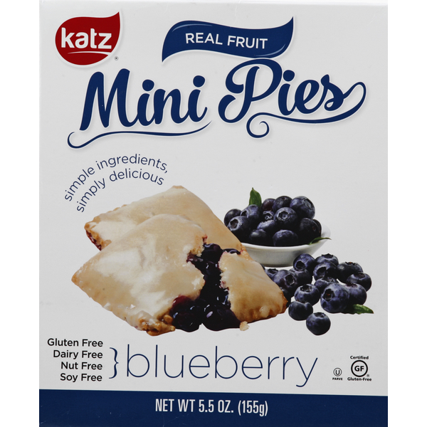 Bakery Desserts Katz Mini Pies, Real Fruit, Blueberry hero