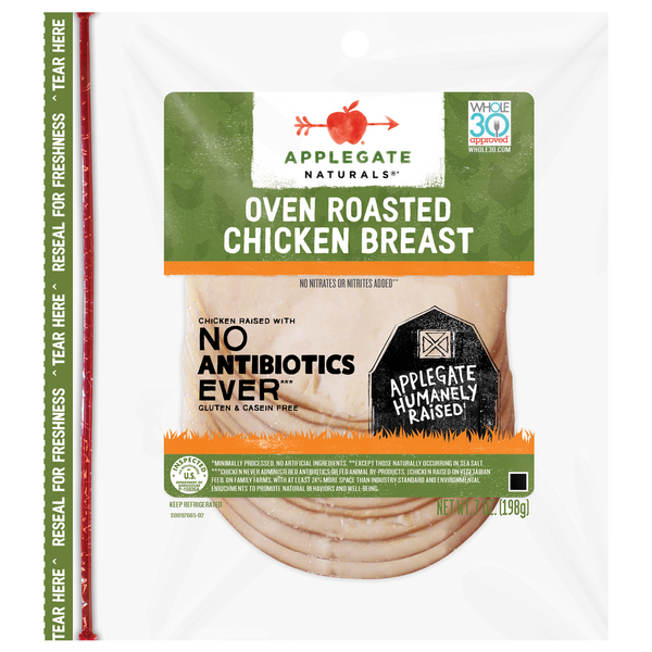 Lunch Meat-Prepackaged Applegate Naturals  Natural Oven Roasted Chicken Breast hero