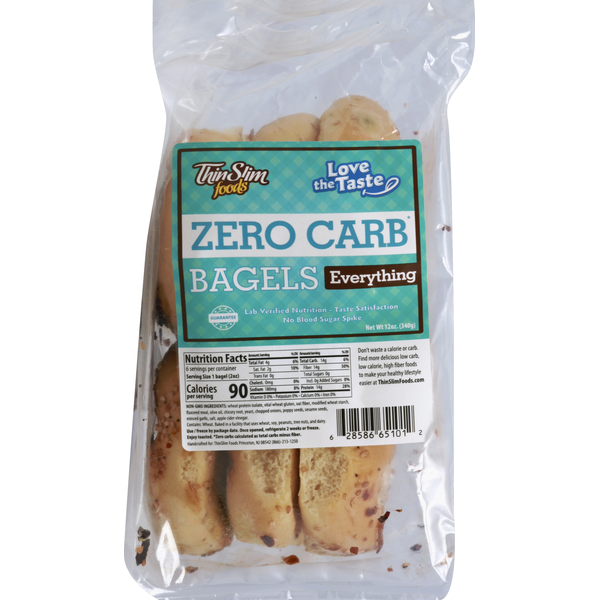 Buns & Rolls ThinSlim Foods Bagels, Everything hero