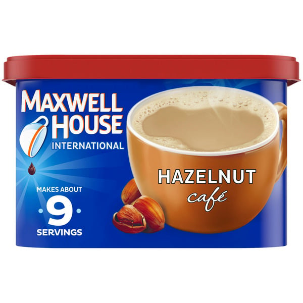 Coffee Maxwell House Hazelnut Cafe-Style Instant Coffee Beverage Mix hero