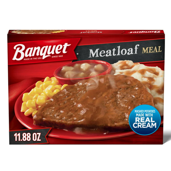 Frozen Meals Banquet Meatloaf with Creamy Mashed Potatoes, Frozen Meal hero