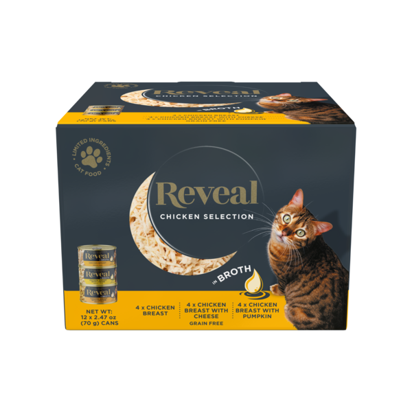 Cat Food & Care Reveal Natural Wet Cat Food, Chicken Variety in Broth hero