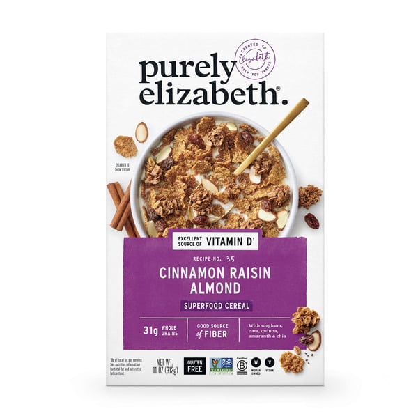 Purely Elizabeth Superfood Cereal with Vitamin D, Cinnamon Raisin Almond hero