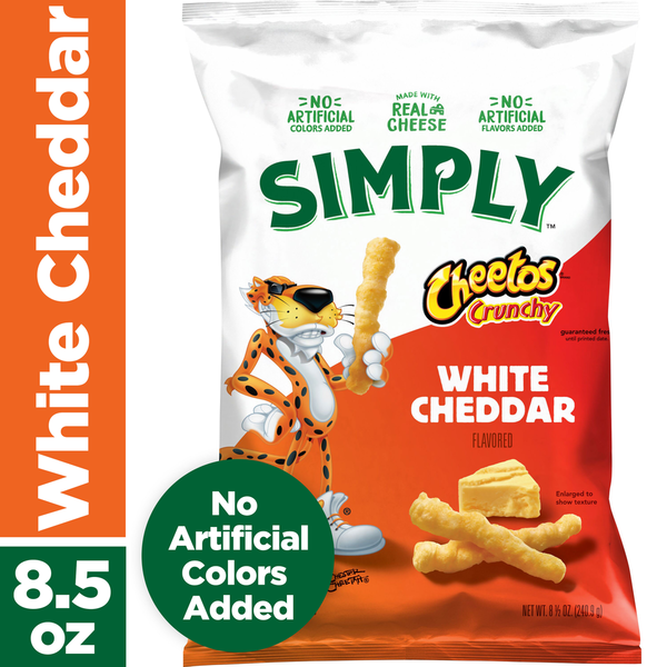 Chips & Pretzels Cheetos Simply Crunchy White Cheddar Cheese Flavored Snacks hero